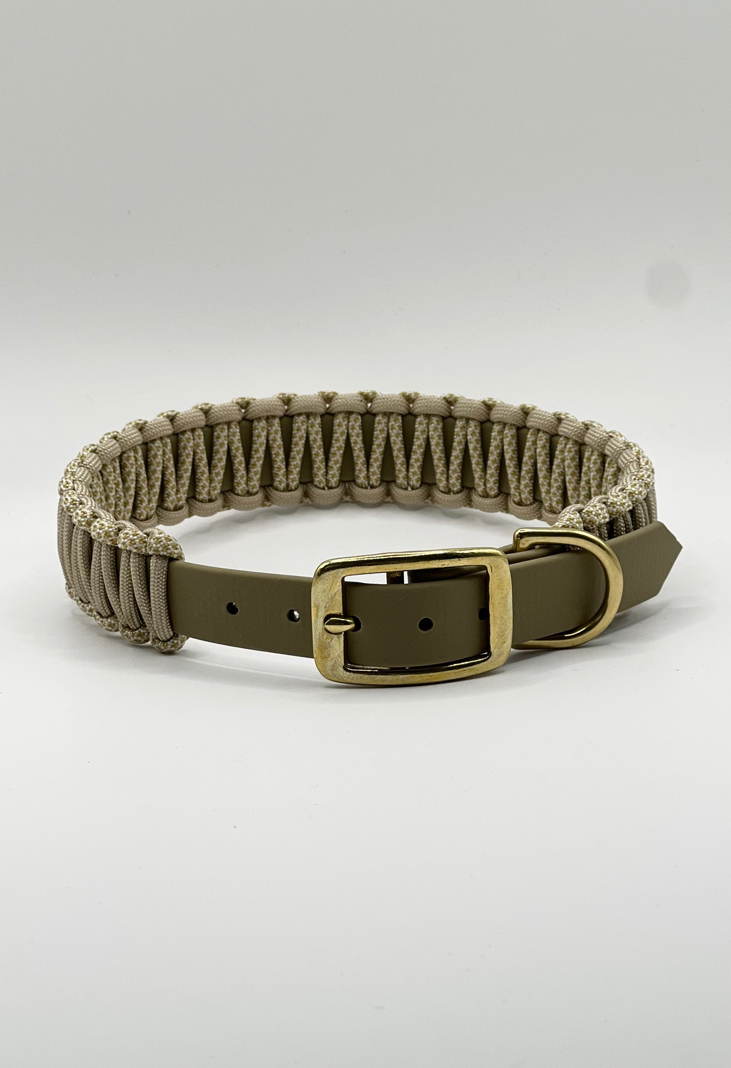Halsband BioThane®️x Paracord »Khaki x Gold«
