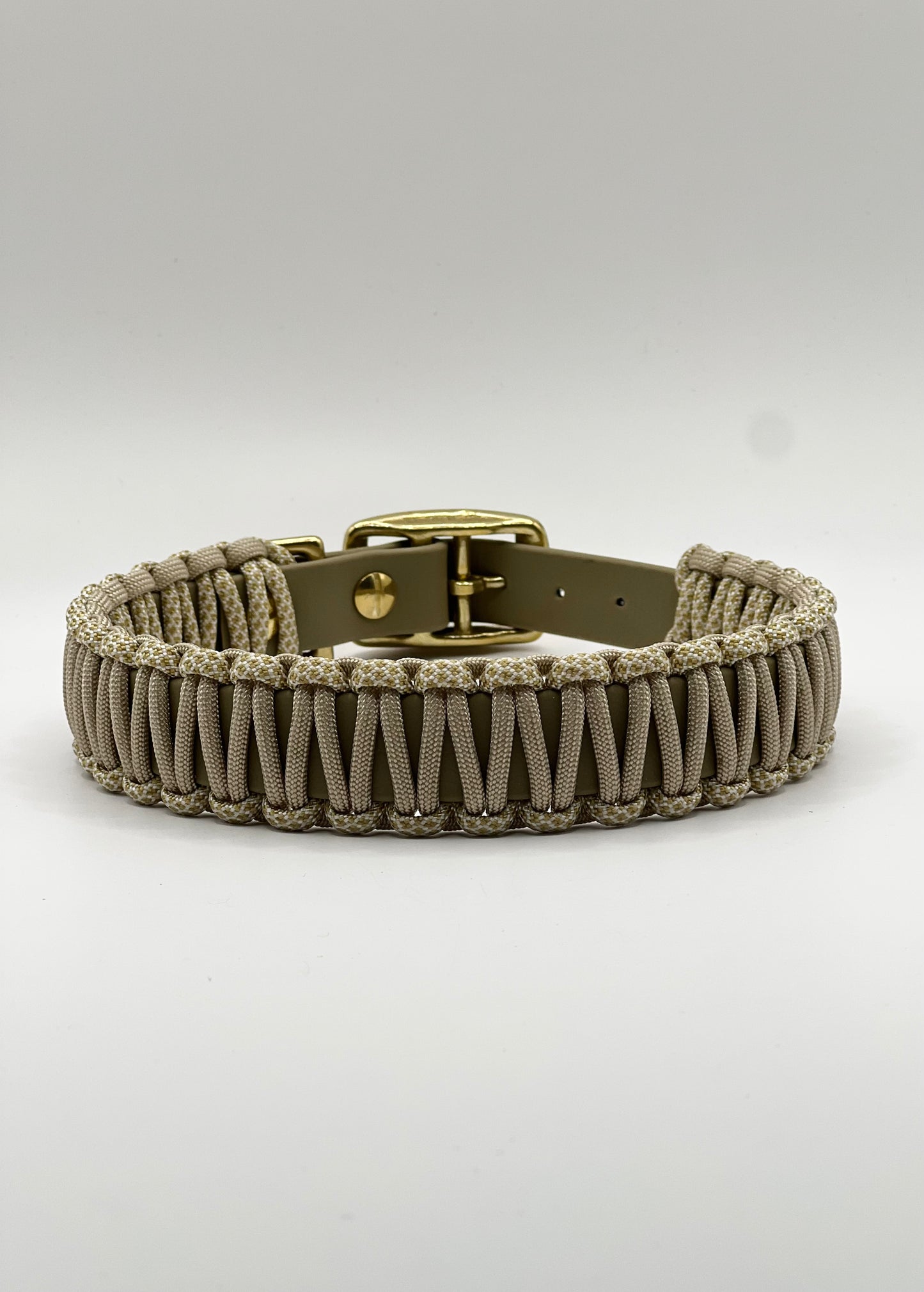 Halsband BioThane®️x Paracord »Khaki x Gold«