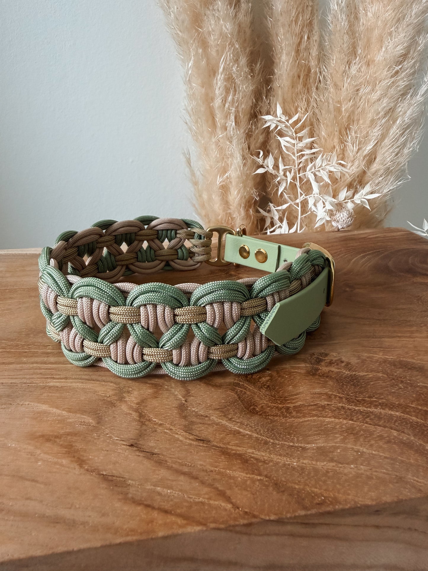 Paracord Halsband Pastell Grün HU 37-42cm • sofort verfügbar