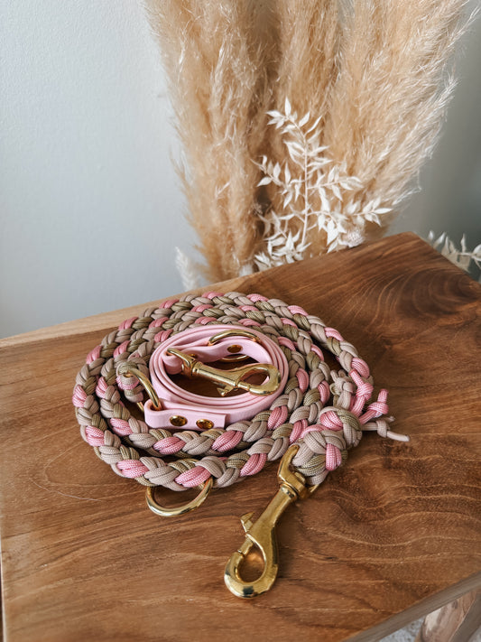 Hundeleine Paracord x BioThane®️ »Pastell Rosa«