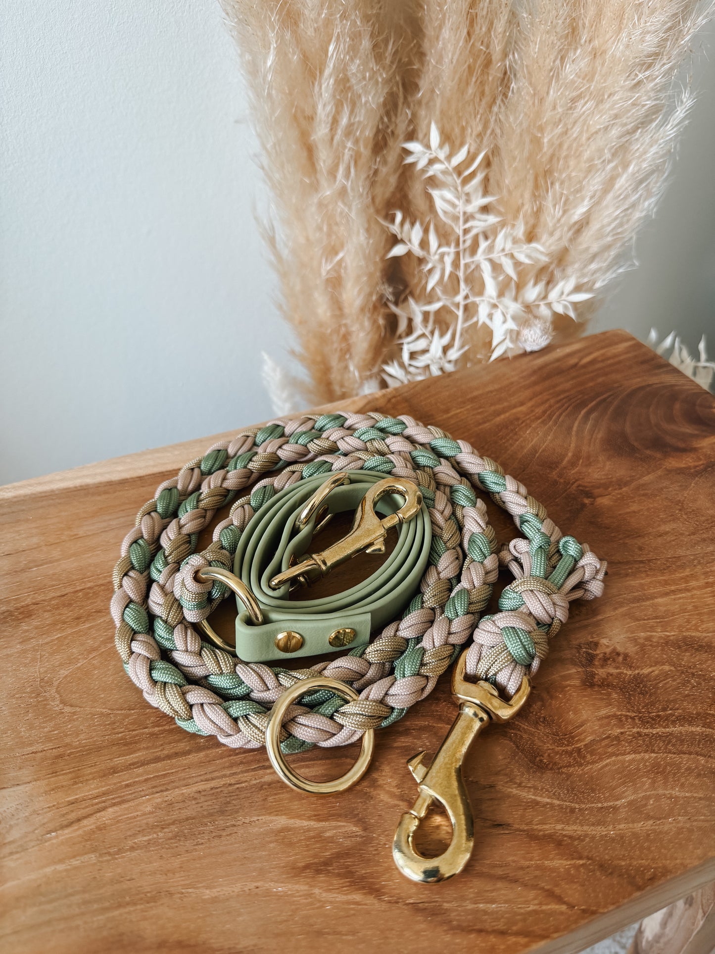Hundeleine Paracord x BioThane®️ »Pastell Grün«