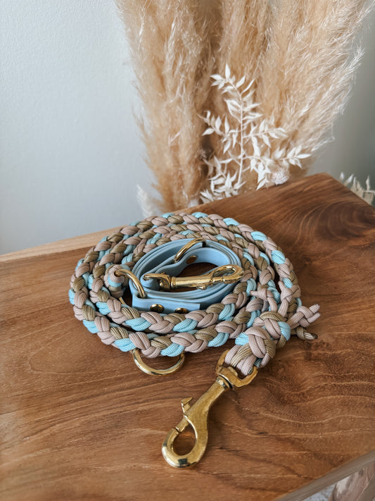 Hundeleine Paracord x BioThane®️ »Pastell Blau«