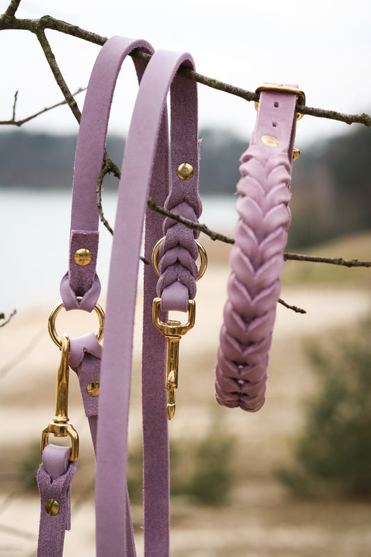 Hundeleine Fettleder »Pastell Lila«