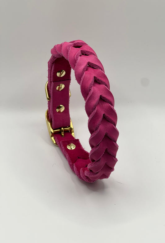 Halsband Fettleder »Pink«