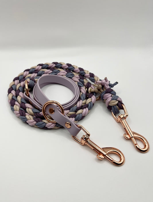 Hundeleine Paracord x BioThane®️ »Lila Spring«