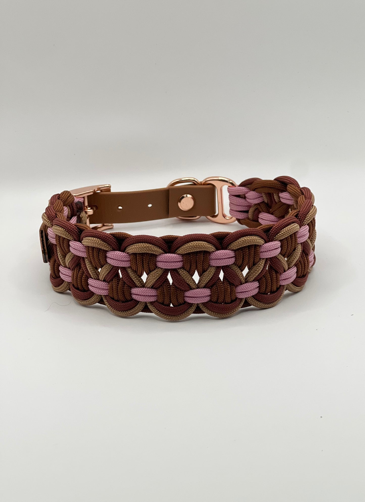 Halsband Paracord »Cognac x Rosa«