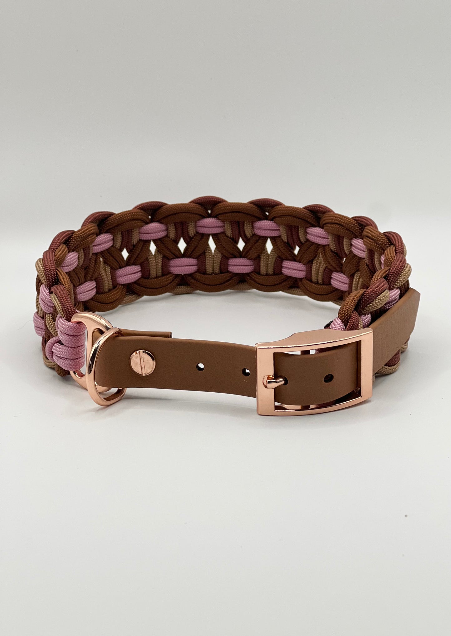 Halsband Paracord »Cognac x Rosa«