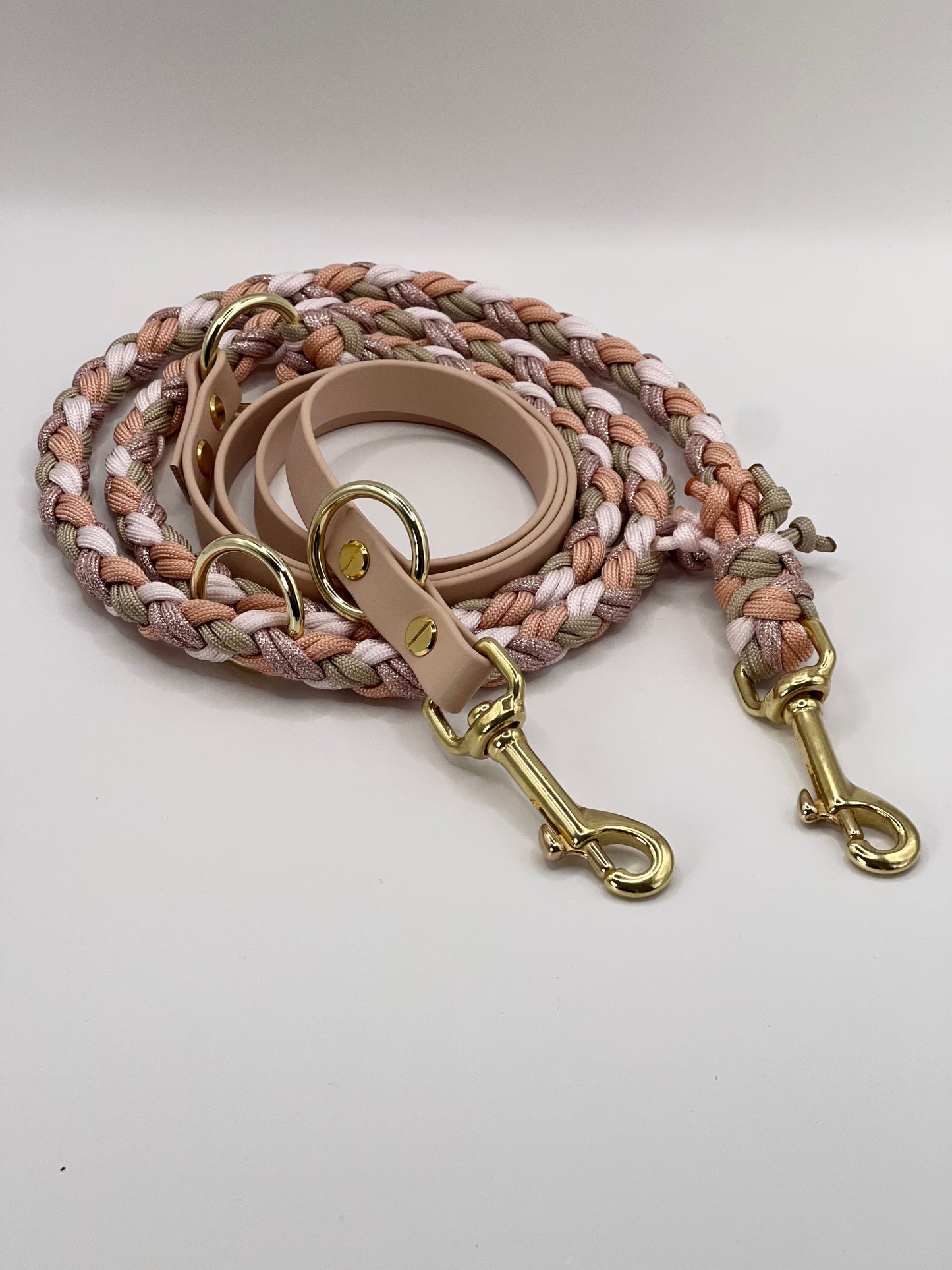 Hundeleine Paracord x BioThane®️ »Cream x Peach«