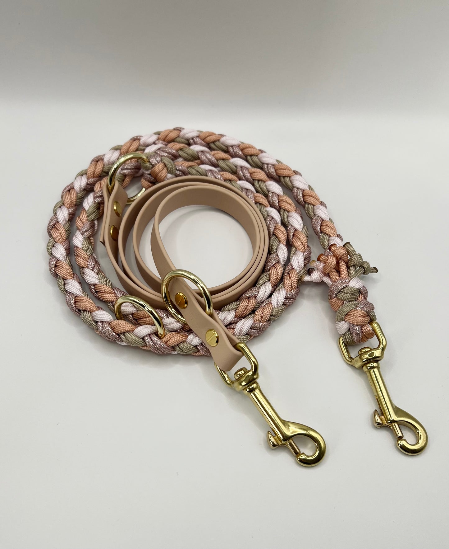 Hundeleine Paracord x BioThane®️ »Cream x Peach«