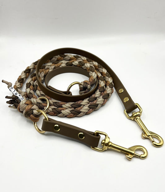 Hundeleine Paracord x BioThane®️ »Caramel x Coyote«