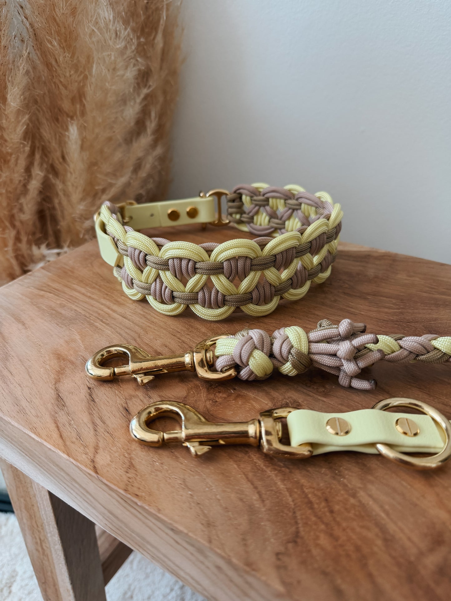 Hundeleine Paracord x BioThane®️ »Pastell Gelb«